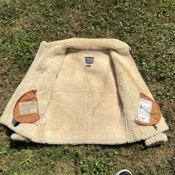 Vintage Gorgeous sheepskin Real shearling leather b3 bomber jacket Sherpa Coat - Picture 9 of 11